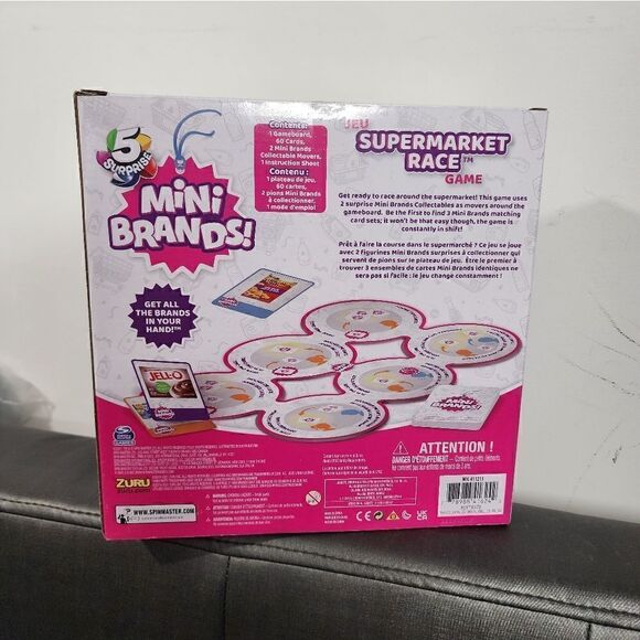 New Mini Brands Supermarket Race Board Game 5-Piece Set with 2 Collectible - Picture 3 of 3